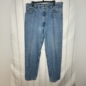VTG 90s Levis 550 Jeans Mens 38x32 Blue Denim Orange Tab Relaxed Fit Tapered Leg